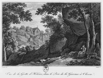 View of Heloise grotto in the park of La Garenne at Clisson, illustration from 